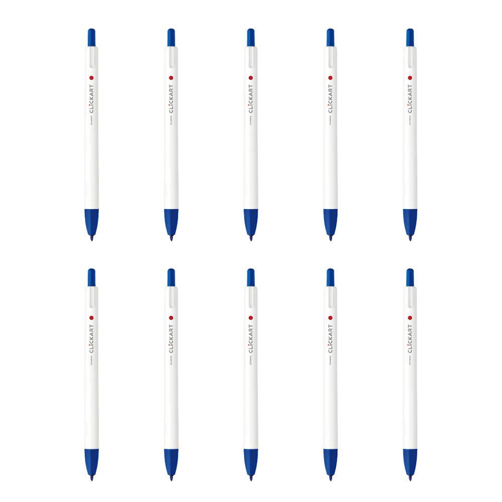 ZEBRA B-WYSS22-BL Rollerball Pen, Clickert, Blue, 10 Pens