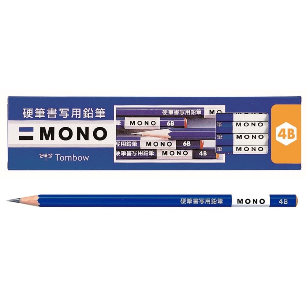 Tombow Pencil MONO KM-KKS4B Pencil for Hard Calligraphy 4B, 1 Dozen