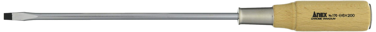 ANEX No.170 Screwdriver, Penetration, Long Shaft, Wooden Handle (Strong), 0.2 x 7.9 inches (6 x 200 mm)