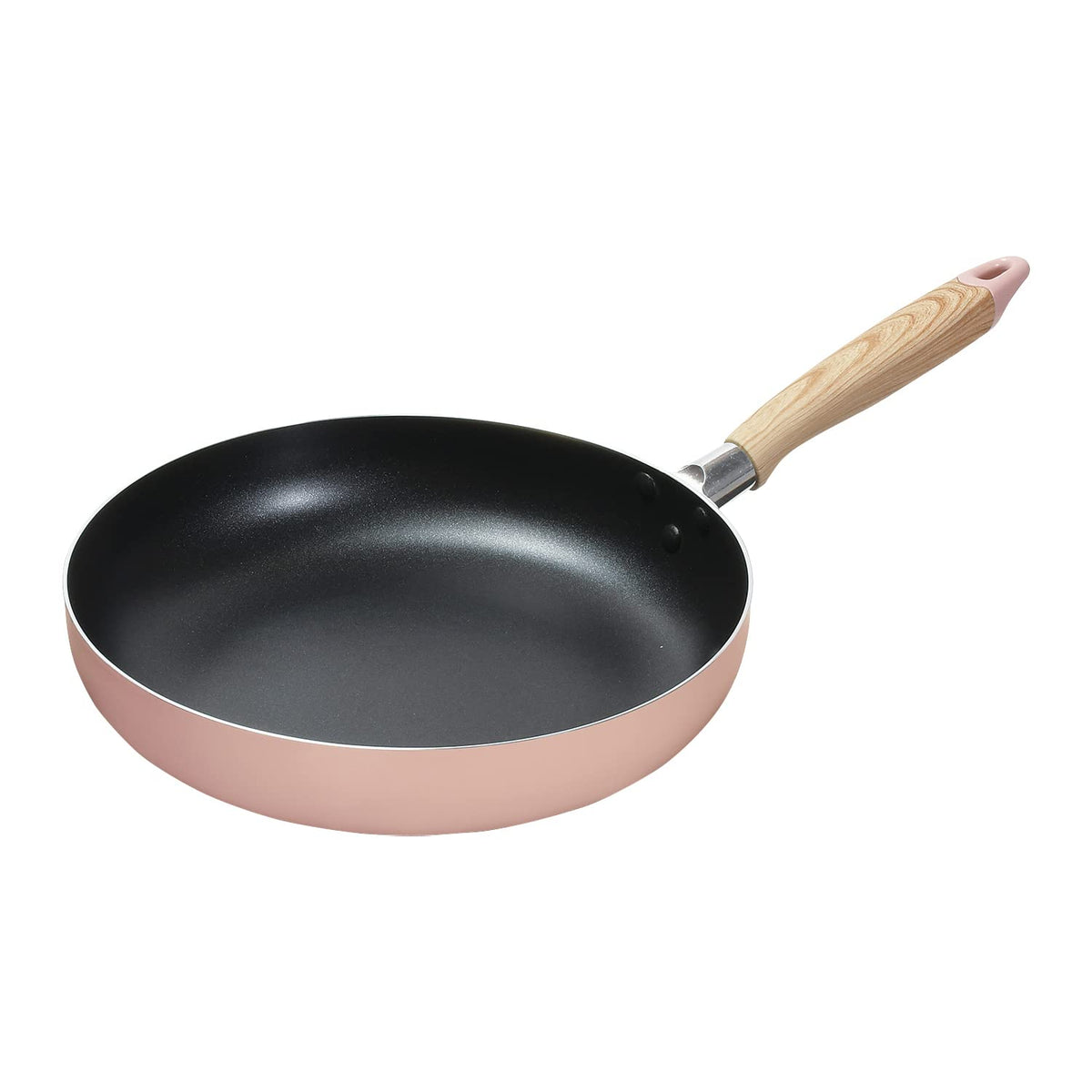 Pearl Metal HB-6663 Frying Pan, 11.0 inches (28 cm), Induction Compatible, Compatible with All Heat Sources, Fluorine Treatment, Pink, Natural Cook Pure