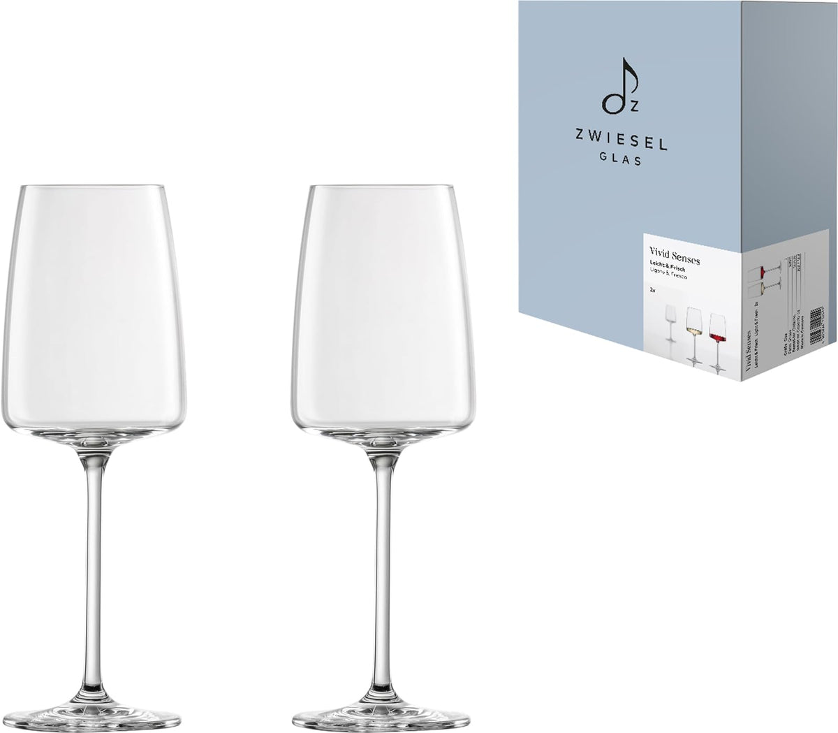 ZWIESEL GLAS m122426 Wine Glass, Unbreakable, Vivid Sense (Sensor), For Both Red & White Wine, Light & Fresh, 2-Piece Set, Machine Made