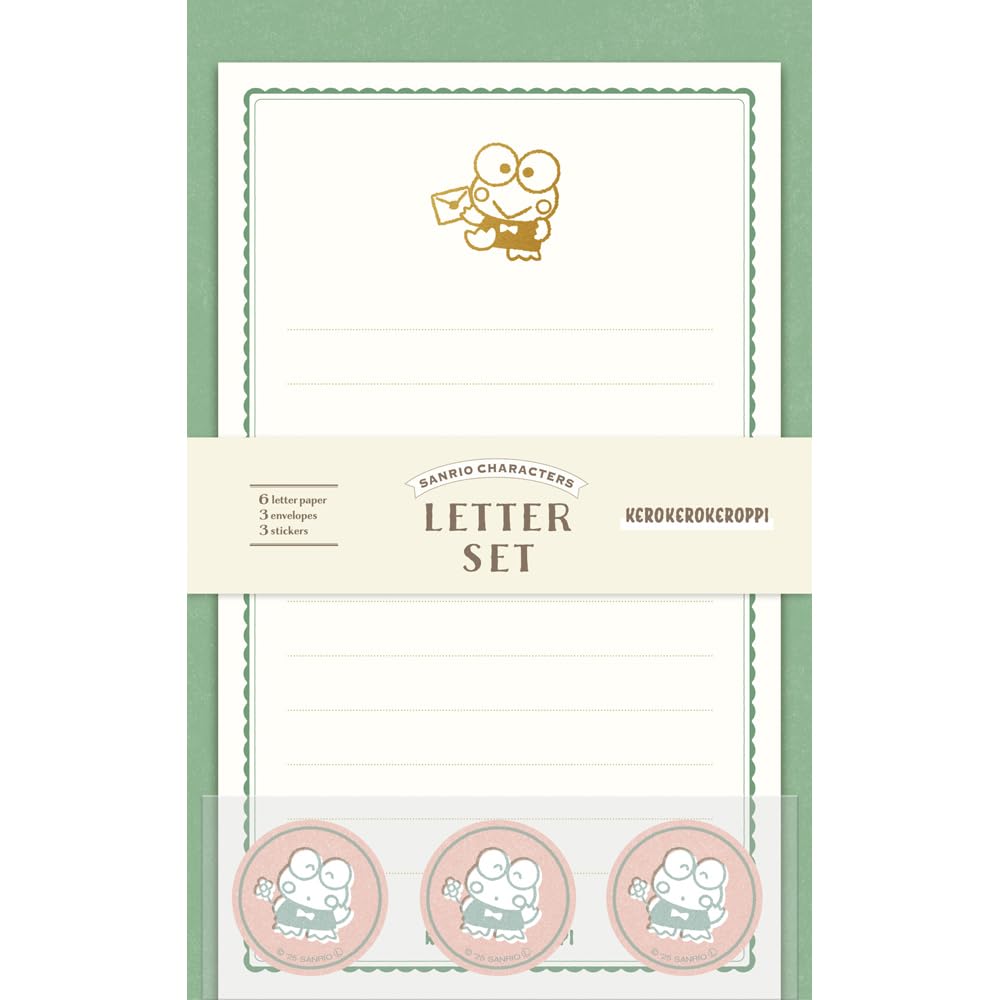 Furukawa Shiko SS82 Letter Set, Foil Stamped Mini Letter Set, Sanrio Characters Kerokeroppi