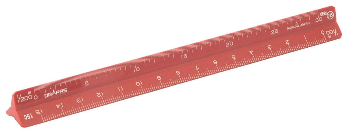 Dorapas 16242 Color Triangle Scale, 5.9 inches (15 cm), Red