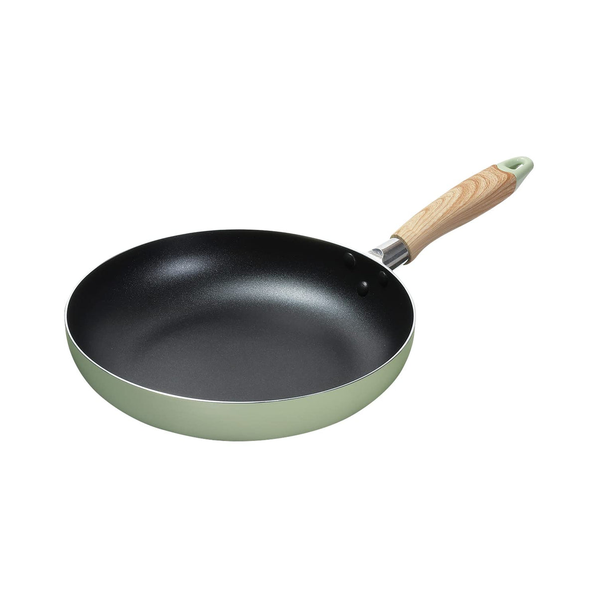 Pearl Metal HB-6668 Frying Pan, 10.2 inches (26 cm), Induction Compatible, Compatible with All Heat Sources, Fluorine Treatment, Green, Natural Cook Pure