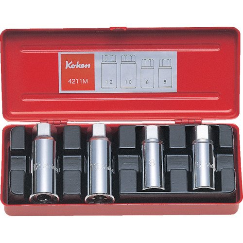 Ko-ken 4211M 1/2 Sq. Dr. Stud puller set 6mm-12mm 4 pieces
