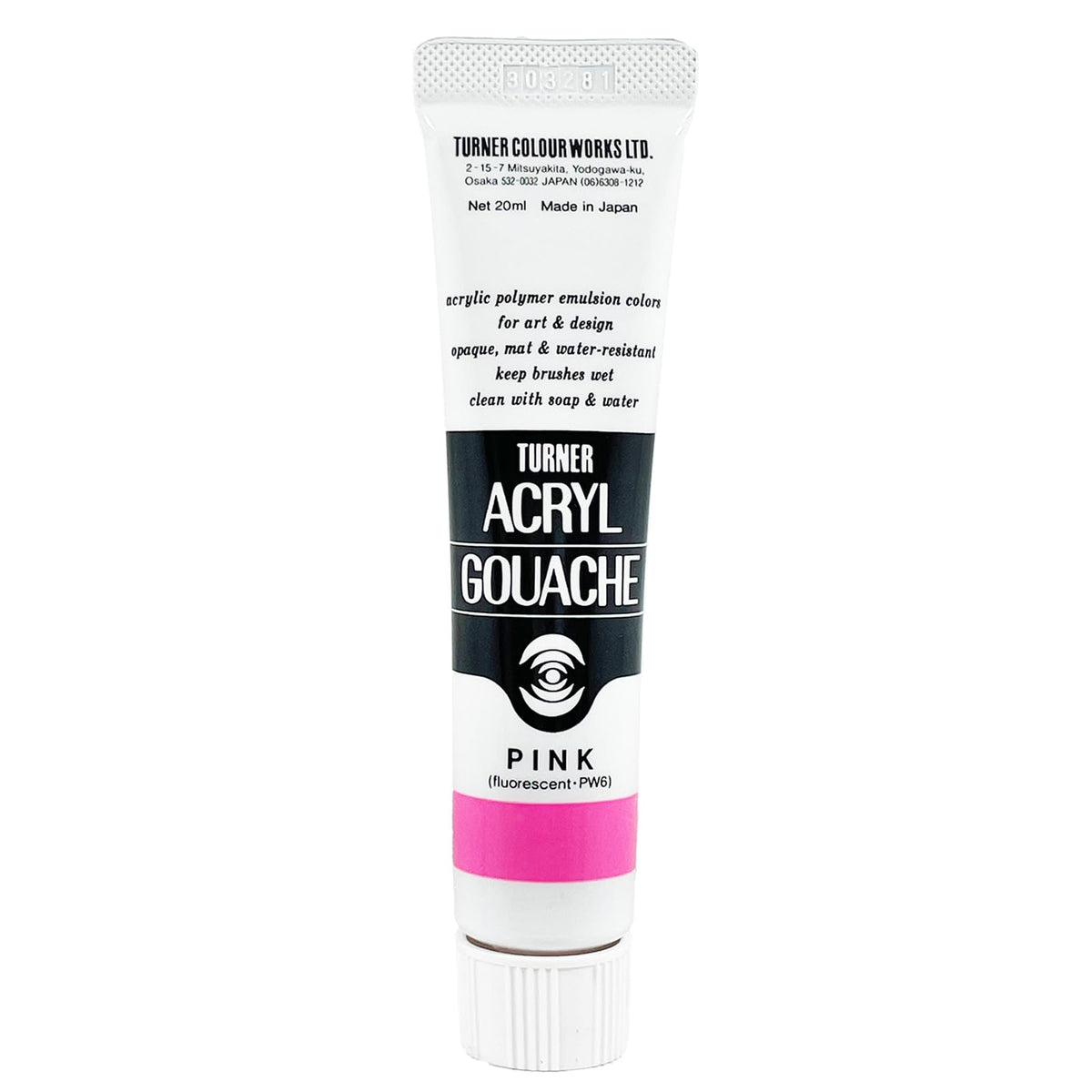 Turner Colour Works Acryl Gouache Artist Acrylic Paint - Single 20 ml Tube - Pink