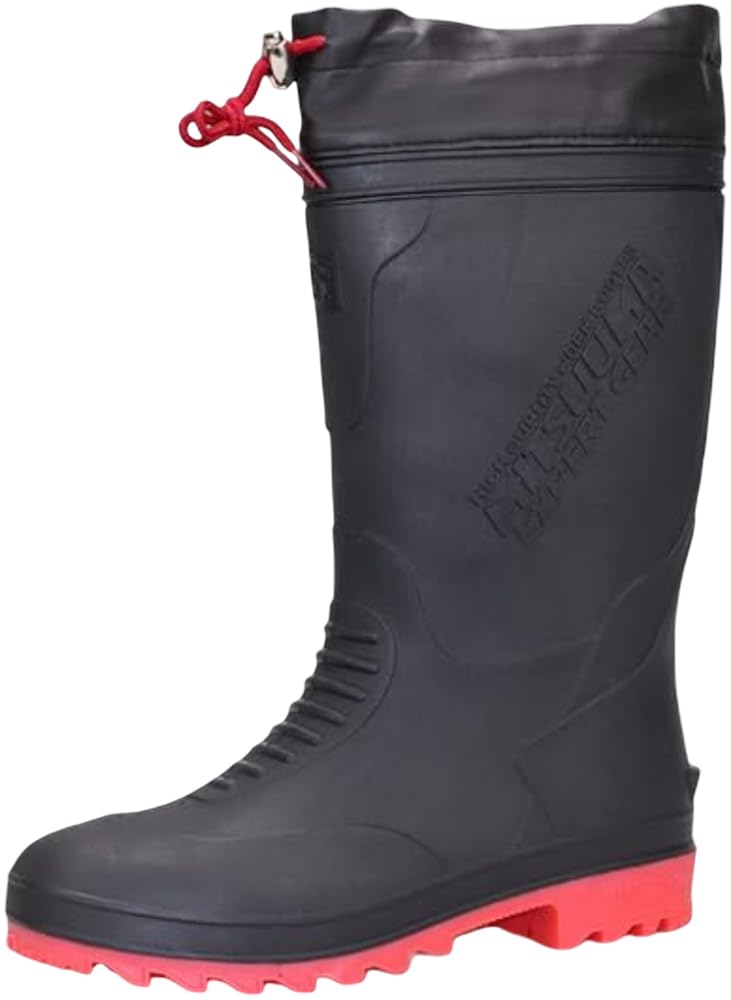 Mitsuuma Ace King Length No. 3 Classic Men's Rain Boots, Waterproof, For Work, Black, 24.5 cm