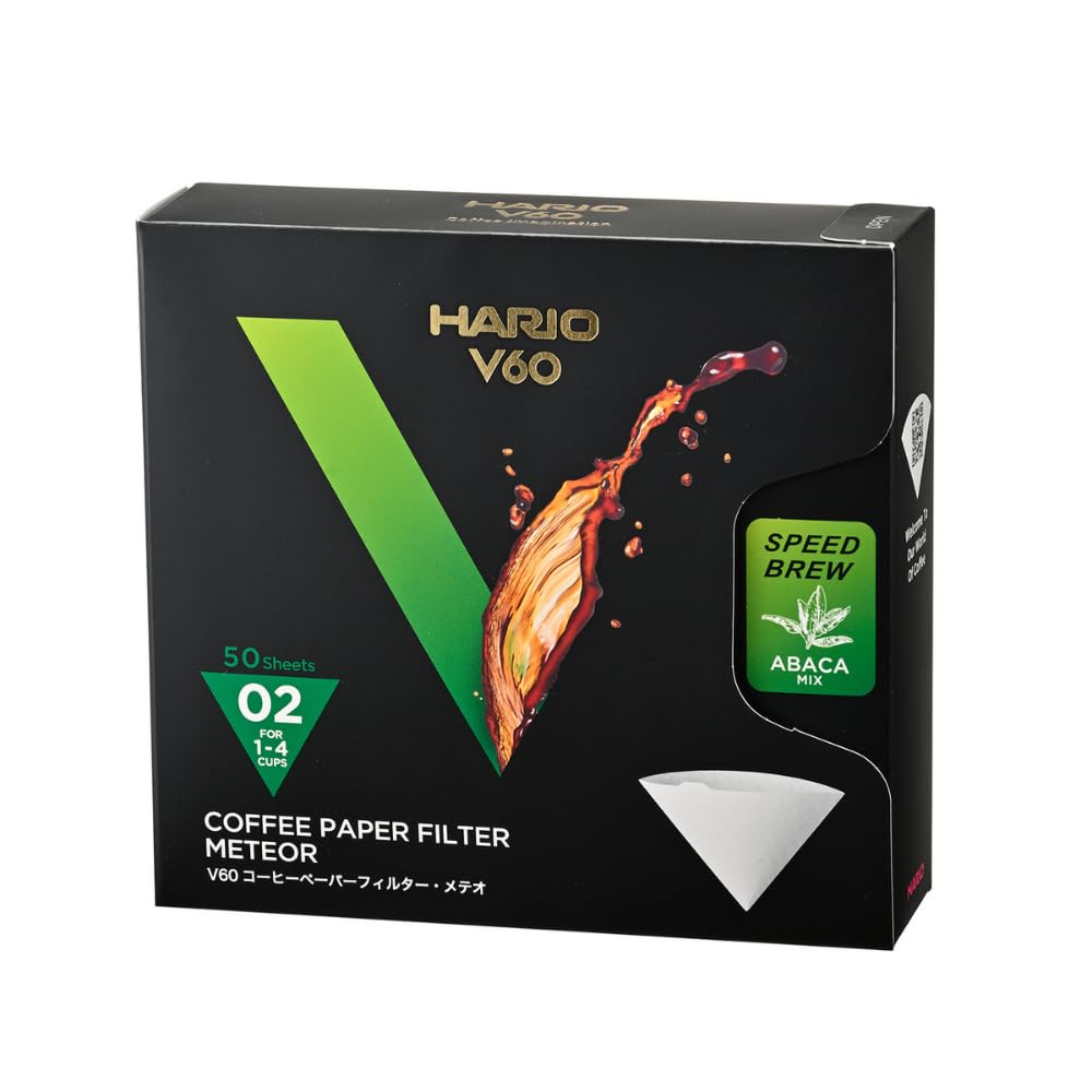 HARIO VCF-02-50-MT V60 Coffee Filter, For 1-4 Cups, 50 Sheets, Present, Gift, Made in Japan, FSC Certified Product, Paper, 02 W, White