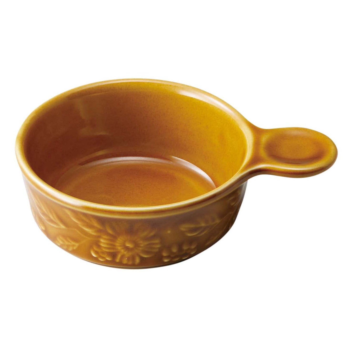 Santo Banko Ware 17516 Soup Bowl with Hands, S, Approx. 5.9 x 4.3 inches (15 x 11 cm), Microwave, Oven Safe, Relief, Olive, Made in Japan