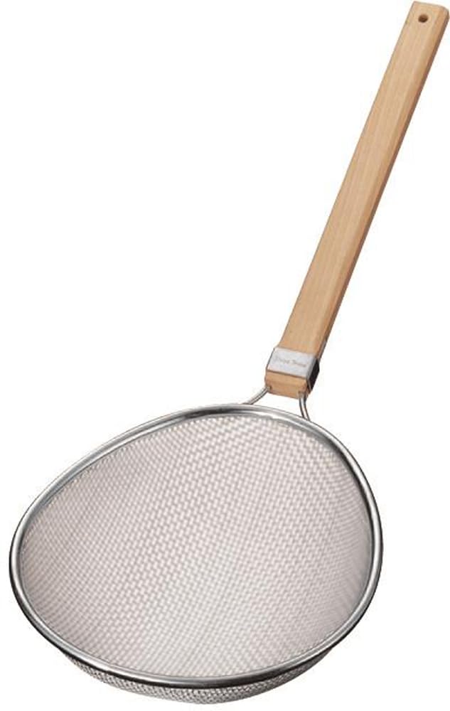 Three Snow Shin-ETSU Works 10013 Professional Scallop Net, Wooden Handle, Extra Large, 18-8 Stainless Steel, Commercial Use, Tsubamesanjo, Made in Japan