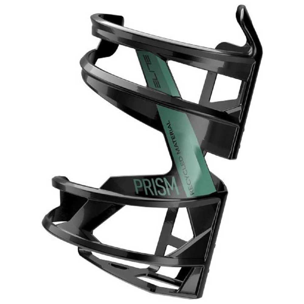 Elite Prism Left Bottle Cage – Recycled Material, Green Graphic – Lightweight, Durable, Secure
