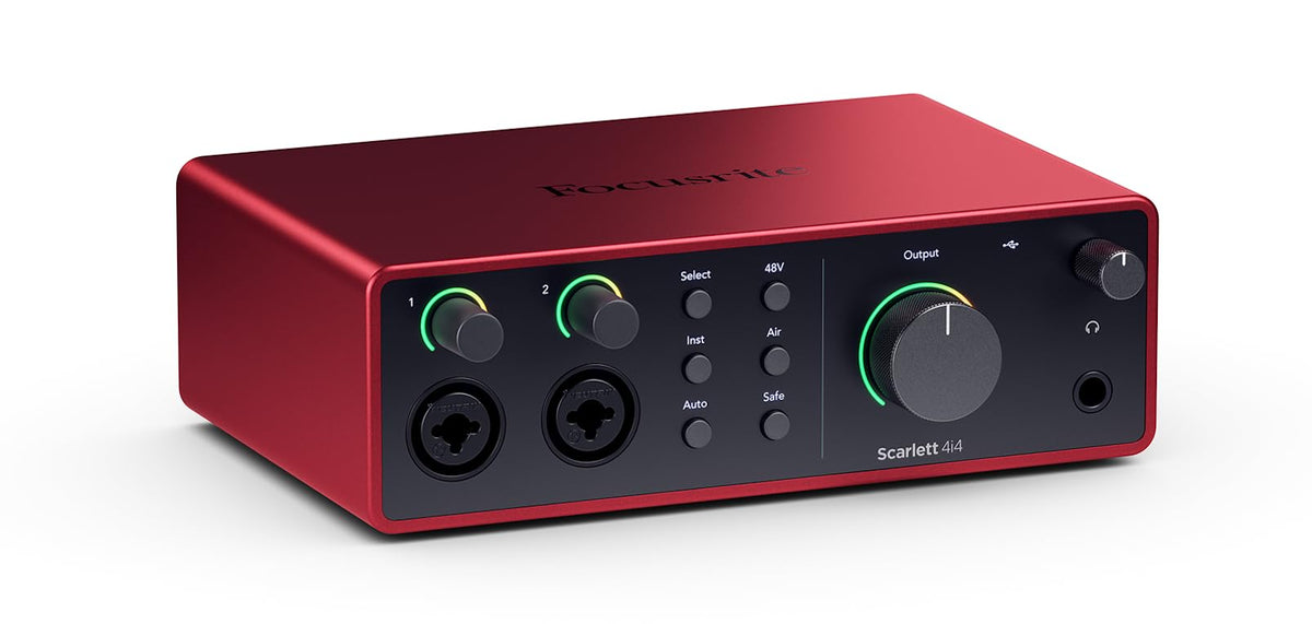 Focusrite Scarlett 4i4 4th Gen USB Audio Interface, for Musicians, Songwriters, Guitarists, Content Creators — High-Fidelity, Studio Quality Recording, and All the Software You Need to Record