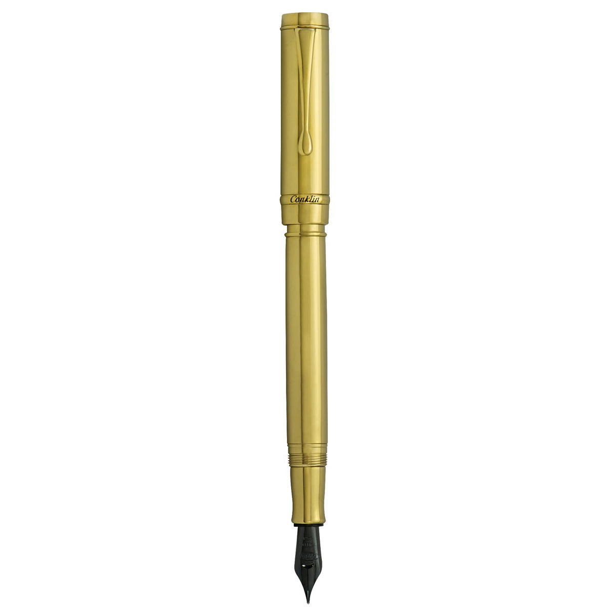 Conklin Duragraph Metal Fountain Pen PVD Gold - Fine Nib, Elegant Writing Instrument with Luxurious Gold Finish