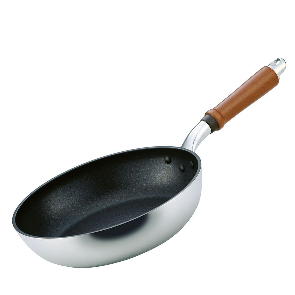 Hokuriku Aluminum Fry Pan, 9.4 inches (24 cm), Lightweight, Gas Fire, Made in Japan, Deep, Light, All-Over Uniform Heating, Time-saving Frying Pan, Durable, Frying Pan, Made in Japan, Aluminum