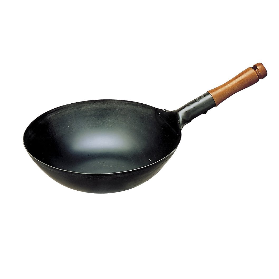 島本製作所 Shimamoto Seisakusho KS06-Z2790 Iron Wooden Handle Beijing Pot, Aji-Ichitetsu 10.6 inches (27 cm)