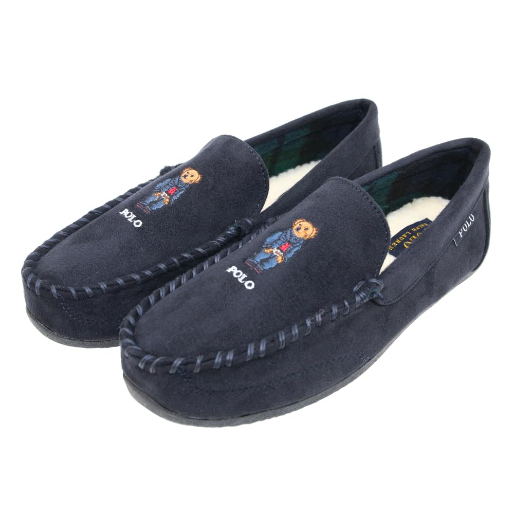 Polo Ralph Lauren Men's Polo Declan Bear Slipper, Navy, 27.0 cm