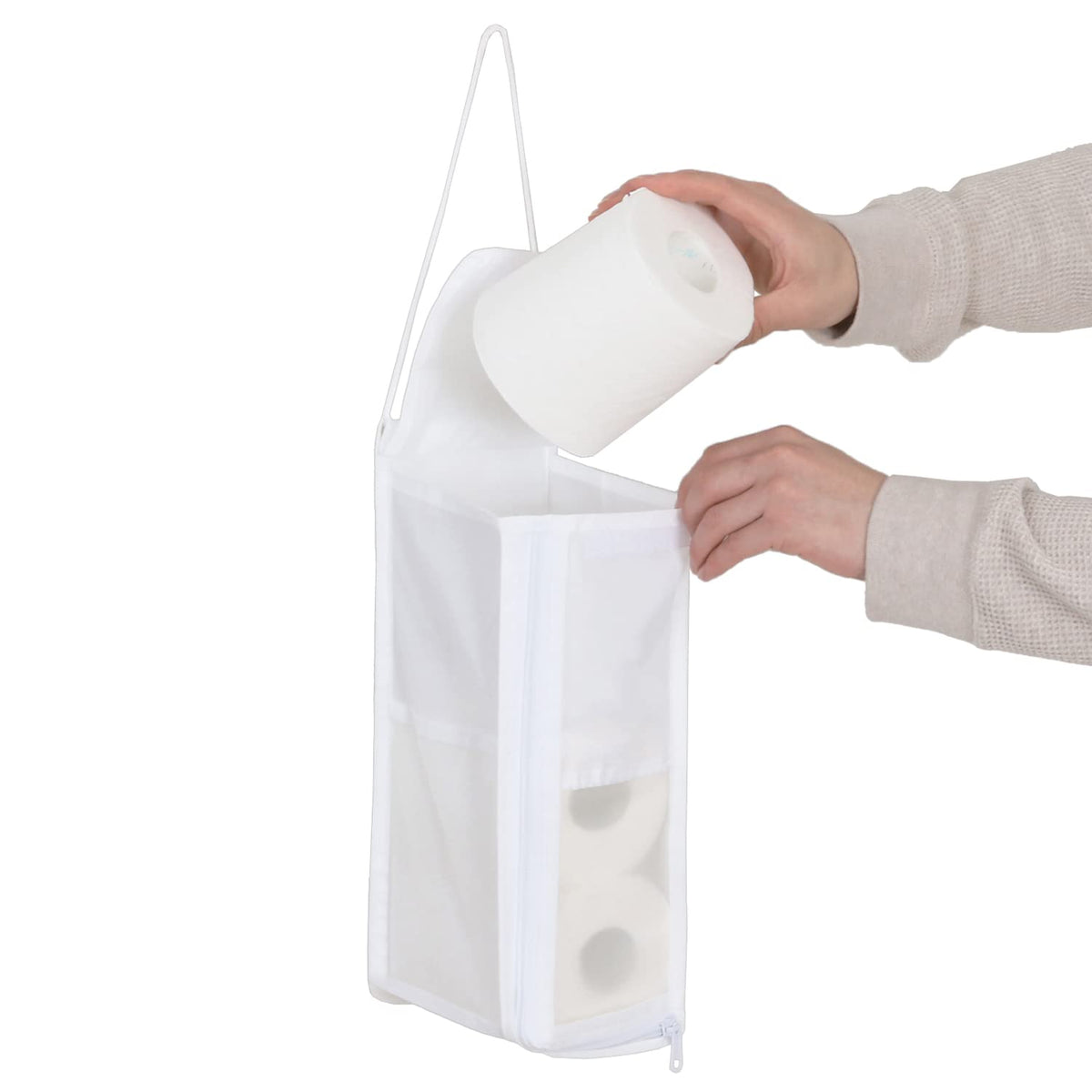 Astro Toilet Paper Stocker White Clear Semi-Transparent Pocket Suspended Daily Goods Sanitary Toilet Water Circulation Salon Cafe Office Storage 110-07