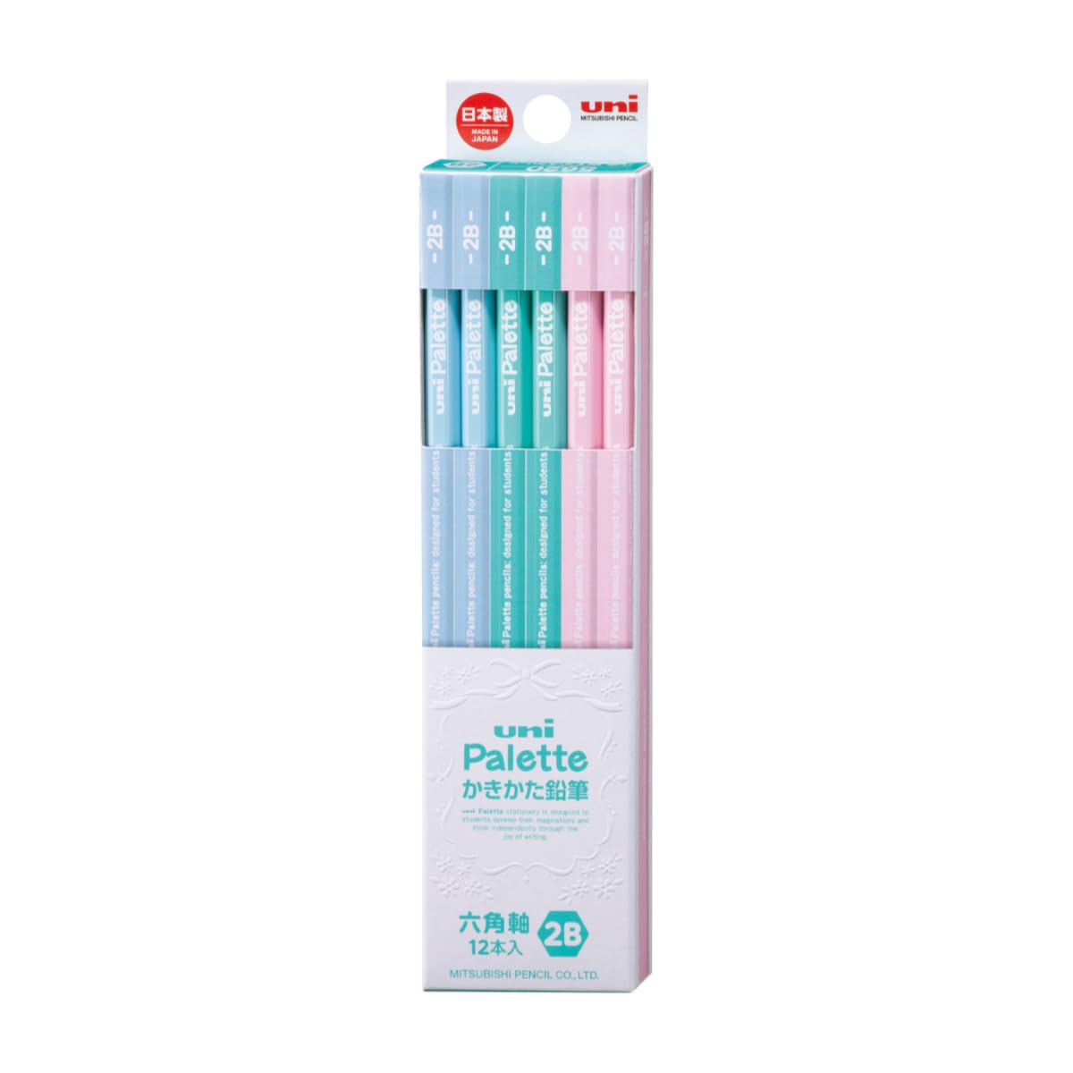 Mitsubishi Pencil K56202B Uni Palette 2B Mint Green Dozen