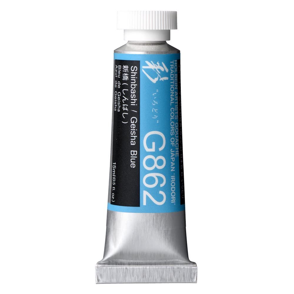 Holbein Irodori Artist Gouache - Geisha Blue, 15 ml, Tube