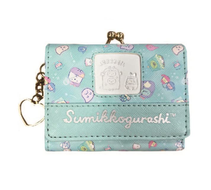 Sumikko Gurashi SG 1632 MIT Synthetic Leather Patch Series, Mini Wallet with Base, Mint