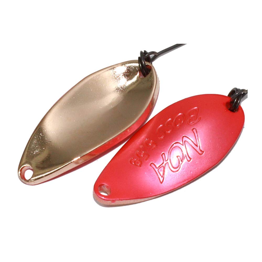 Rodiocraft NOA BOSS Spoon, 0.2 oz (5.5 g), 27 Fluorescent Red, Gold Back
