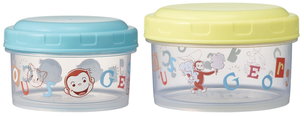 Skater RFC2S-A Bento Box, Round Food Container, Lunch Box, Storage Containers, Set of 2, Made in Japan