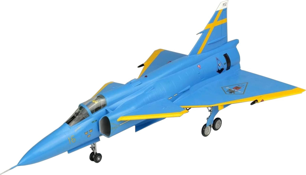 Platz/Italeri 1/48 Swedish JA37 Yakobeigen Blue Peter Swedish Air Force 75th Anniversary Painting Machine Metal Pitot Tube & AOA Probe Included Plastic Model TPA-59 (Airplane)