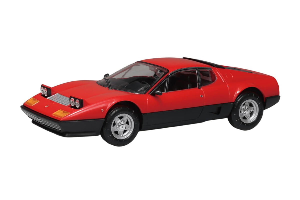 Aoshima Bunka Kyozai (Aoshima) Raku-Plastic Snap Kit No. 26-RD Ferrari 512 BB (Red), 1/32 Scale, Color-Coded Plastic Model