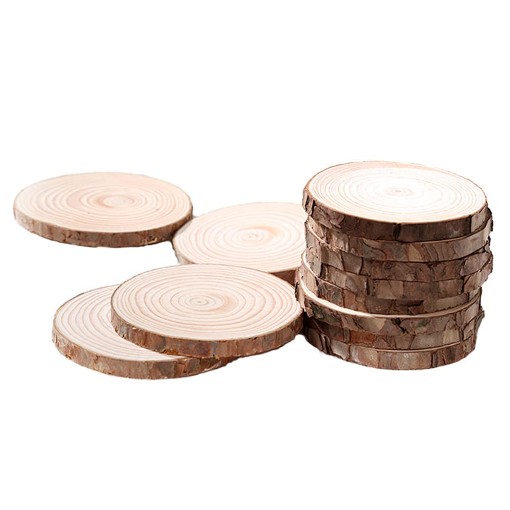 Pine Wood Pieces, Pine Wood Slices, Set of 12, Diameter 2.8 - 3.1 inches (7 - 8 cm), Interior Decoration, Handicraft Supplies, DIY Material, Cup Mat, Pendant, Souvenir, Ornaments (Diameter 2.8 - 3.1