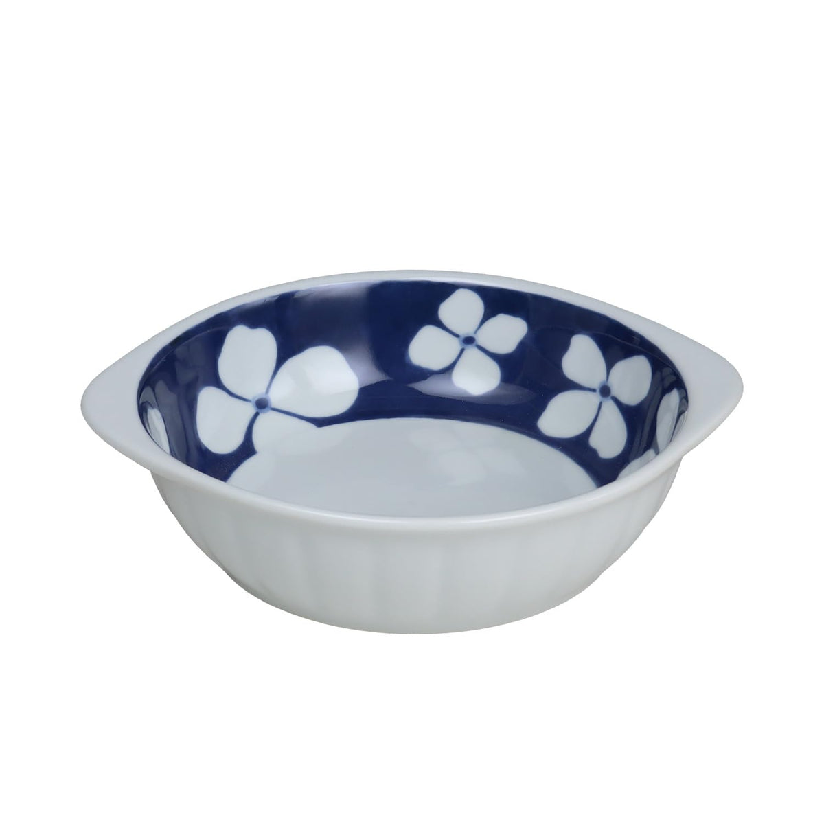 Playset Romance Gratin Plate, Flower, Oven and Microwave Safe, with Handle, Stackable, Heat Resistant Porcelain, Made in Japan