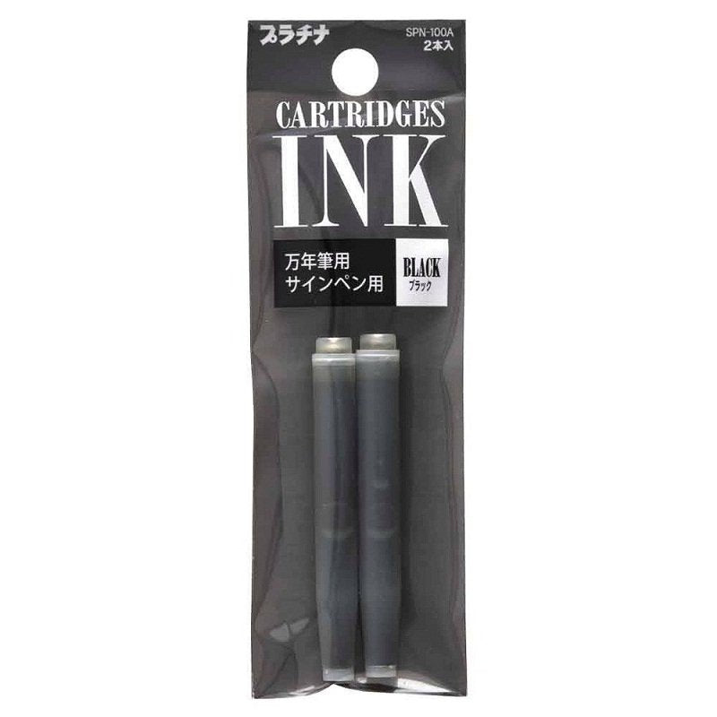 PLATINUM Preppy Marker & Fountain Pen Refill Cartridge - Black Ink - Set of 2, SPN 100 A