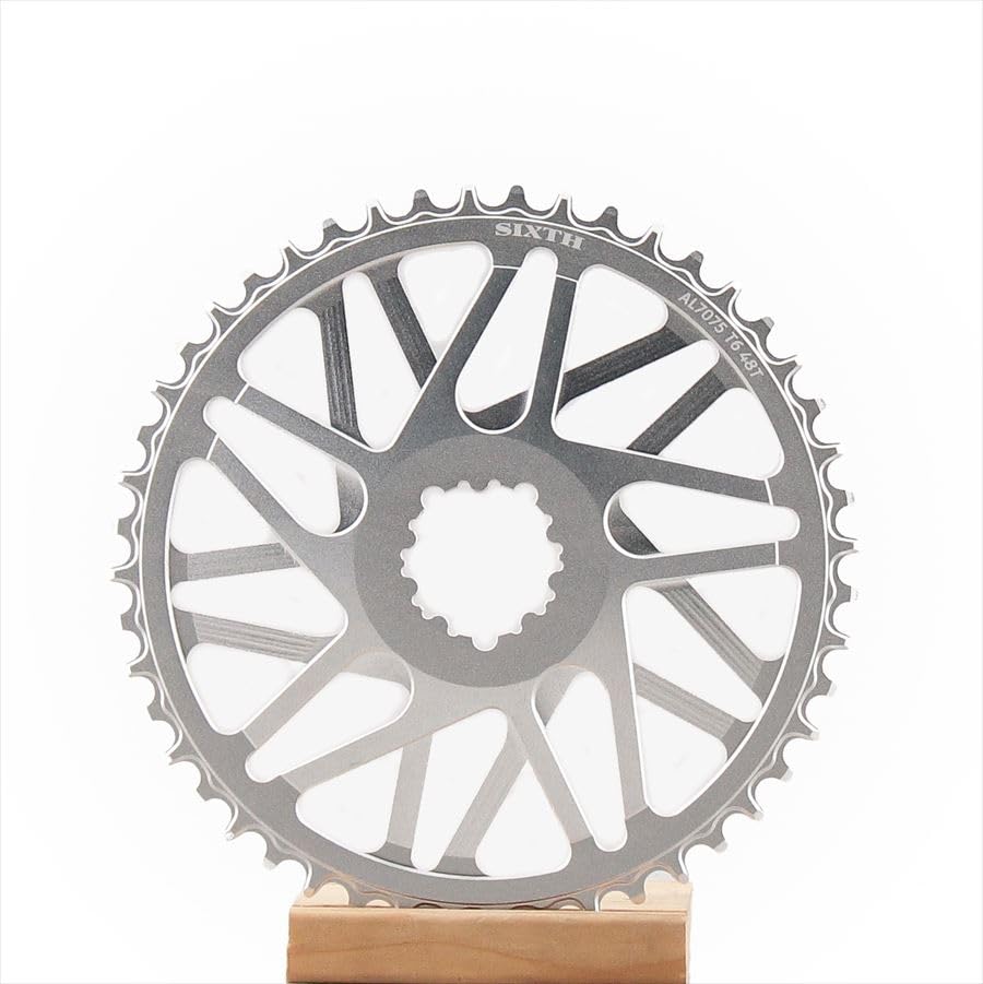 SIXTHcomponents Twister Original Narrow Wide CNC Chain Ring Silver 48T