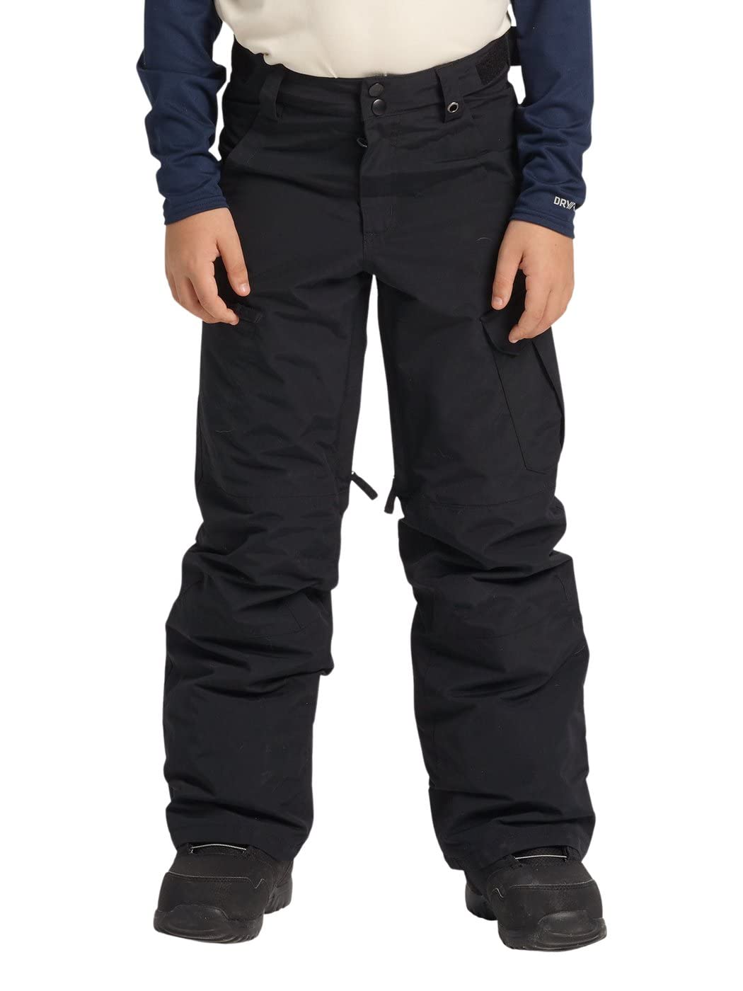 Burton Boys' Exile 2L Insulated Cargo Snow Pants (Standard, Small, Black)