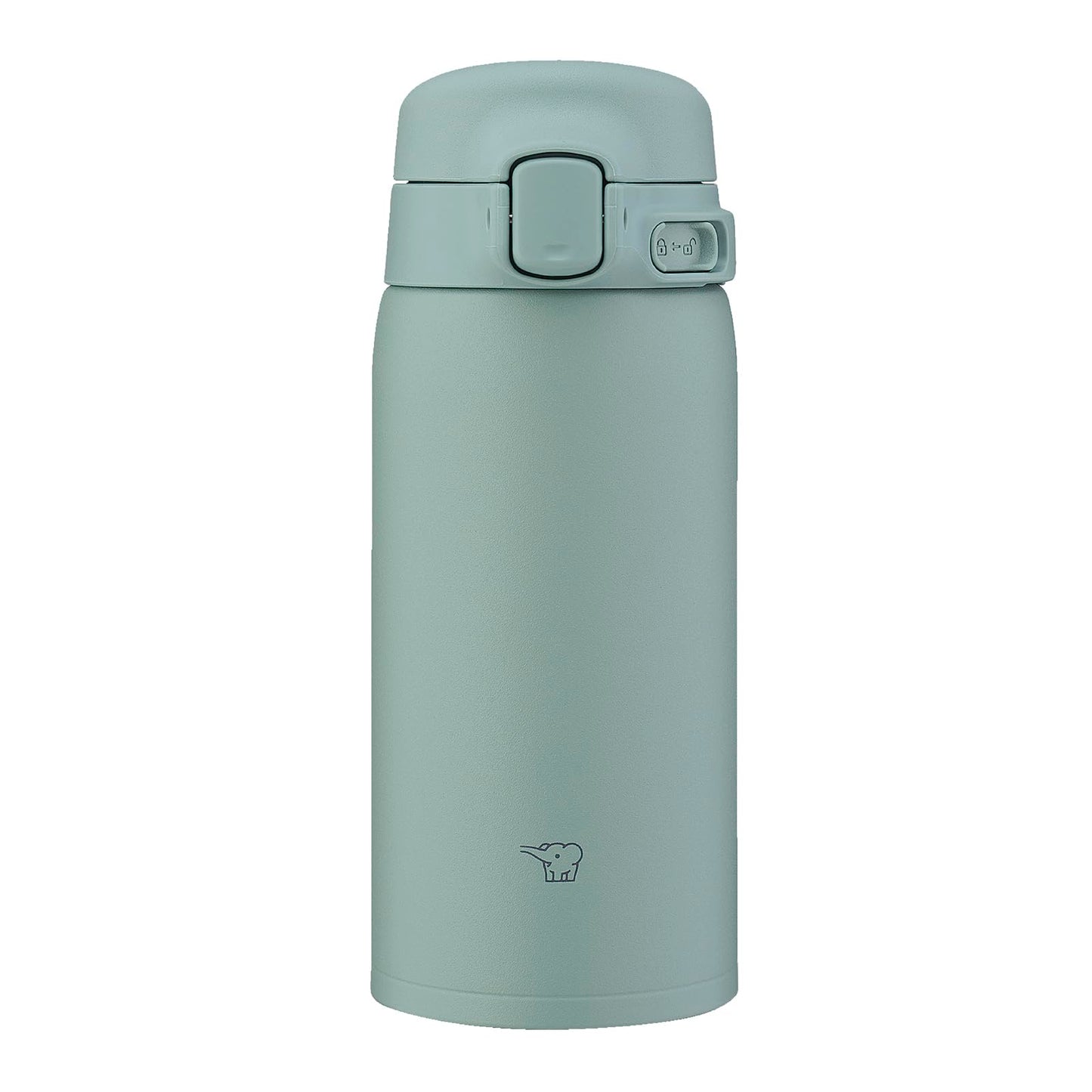 Zojirushi SU-BA36-GM Water Bottle, 12.2 fl oz (360 ml), Easy to Clean, Dishwasher Safe, Seamless Stopper, Only 2 Washings, Lightweight & Compact, Cold & Heat Retention, One-touch Mug, Calm Green