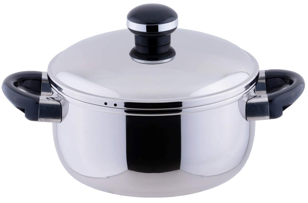 Miyazaki Seisakusho OJ-6 Objet, Double-Handed Pot, 7.9 inches (20 cm), Saucepot, Made in Japan, Induction Compatible, Lightweight