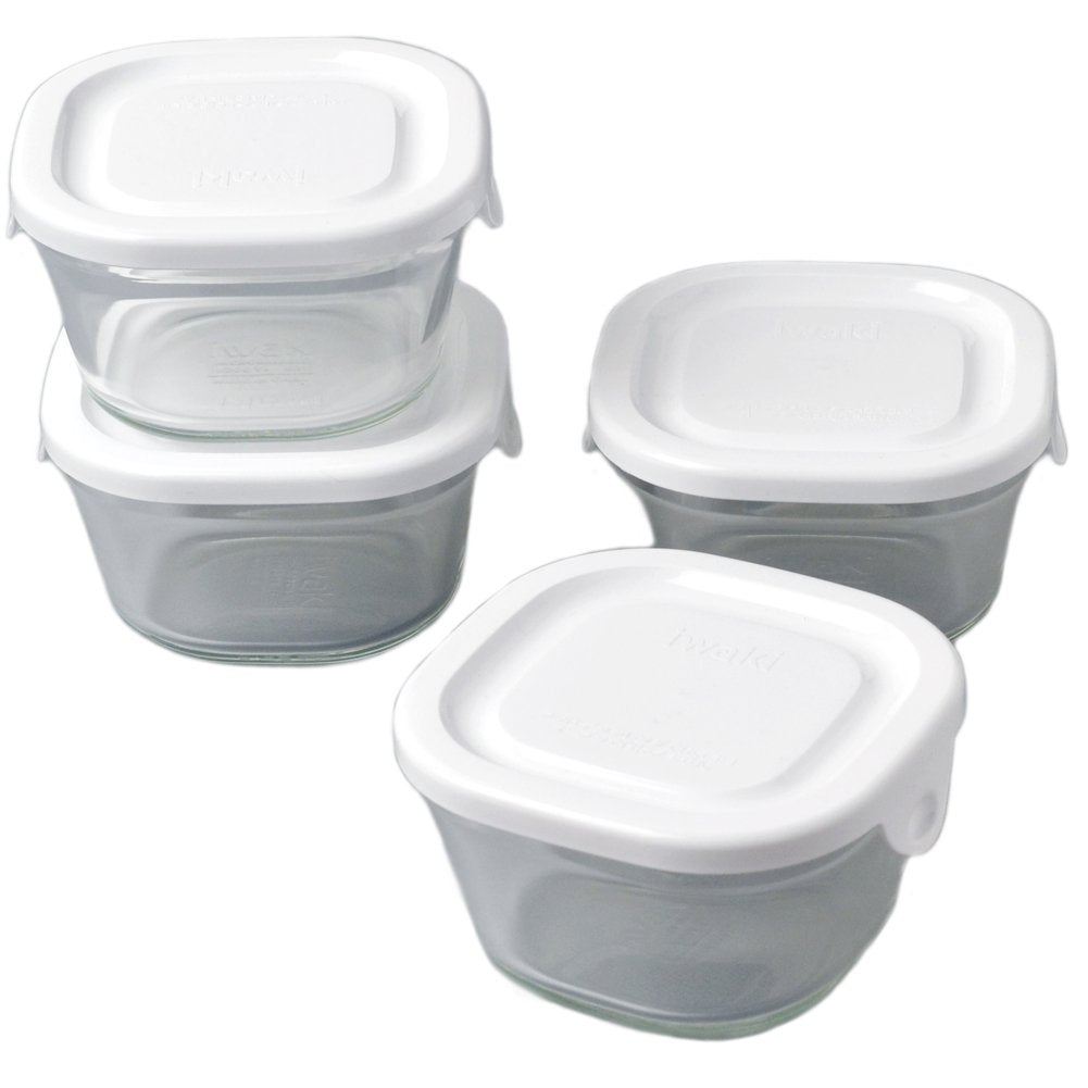 iwaki SKC3200-W4 Pack & Range Heat-Resistant Glass Pack, SS, Petite, White, 7.8 fl oz (220 ml), Set of 4, Stacking Divided Pack, Set of 4
