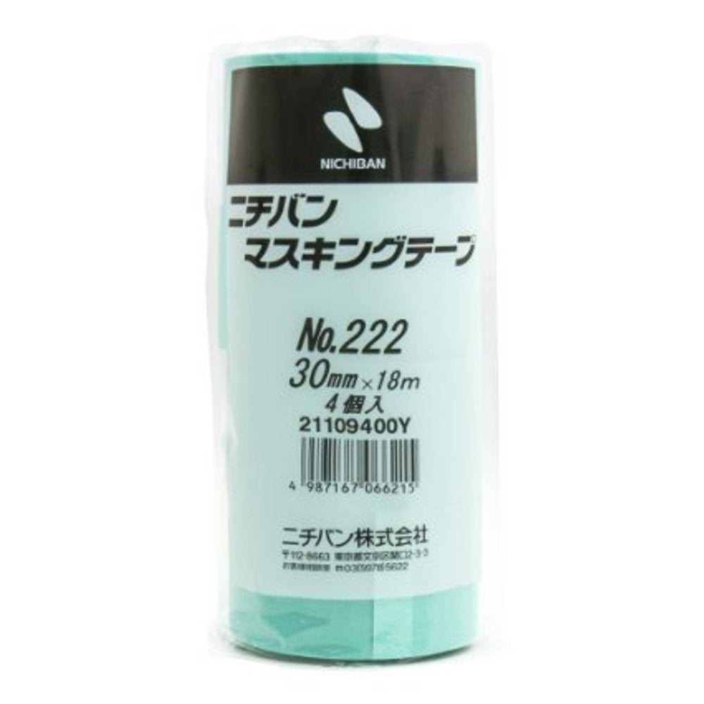 Nichiban Masking Tape, 1.2 inches (30 mm) x 6.1 ft (18 m), 40 Rolls, 222H-30Box, Mint Green