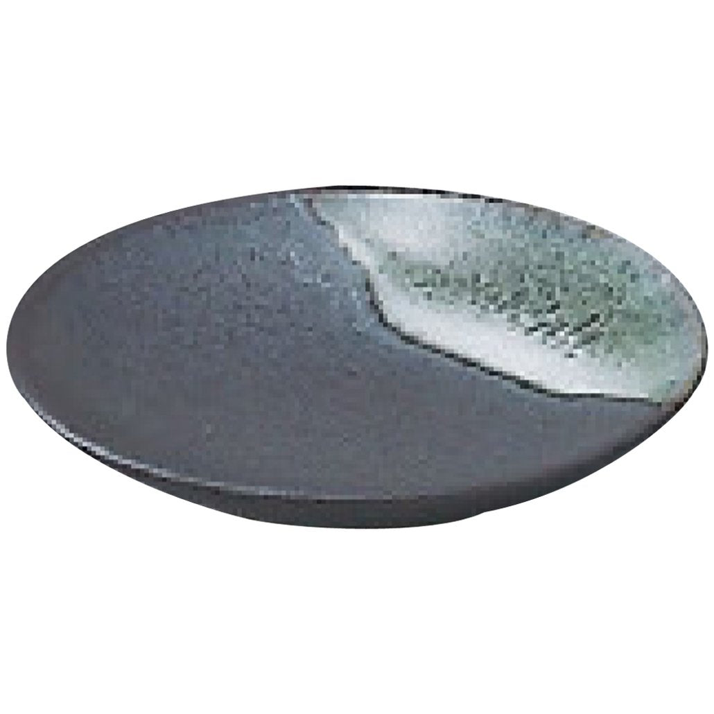 Yamasita Craft 11522010 Blue Iron Glaze, Round 3.0 Dish, 4.1 x 4.1 x 0.8 inches (10.5 x 10.5 x 2 cm)