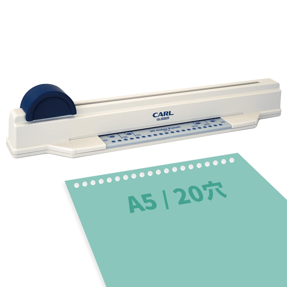 Carl Office Equipment SP-20 Hole Punches for Loose Leaf/Ring Binders, Multi-Hole Gliser, A5/20 Holes, 5 Pieces