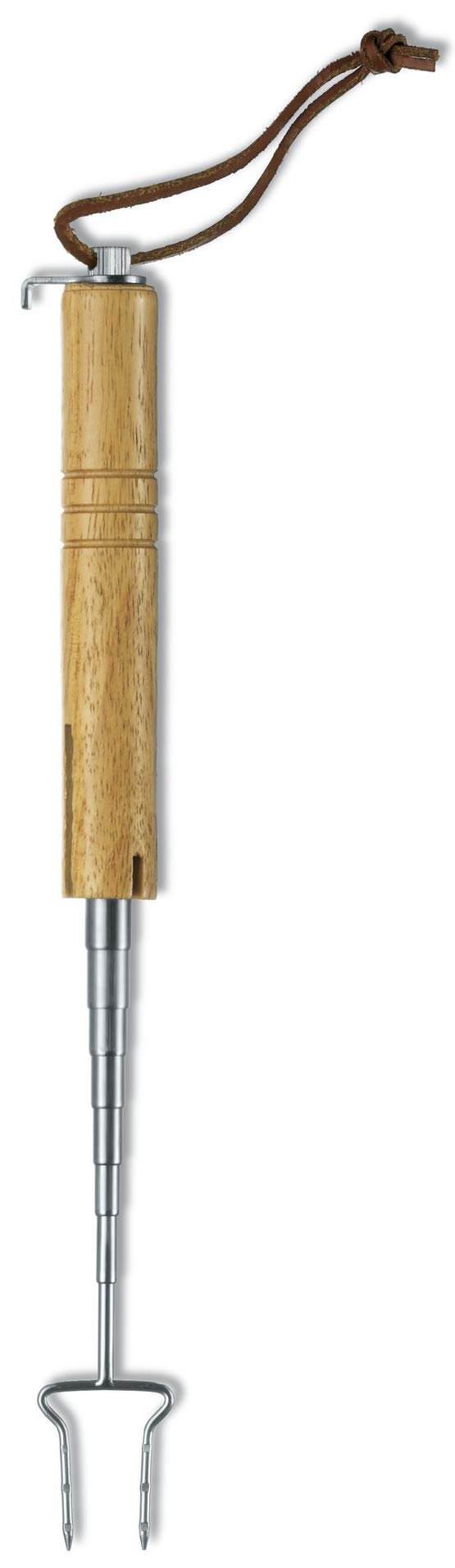 Victorinox Swiss Made Broiling Fork, Extendable, 65.4 Cm, Stainless Steel, Wood