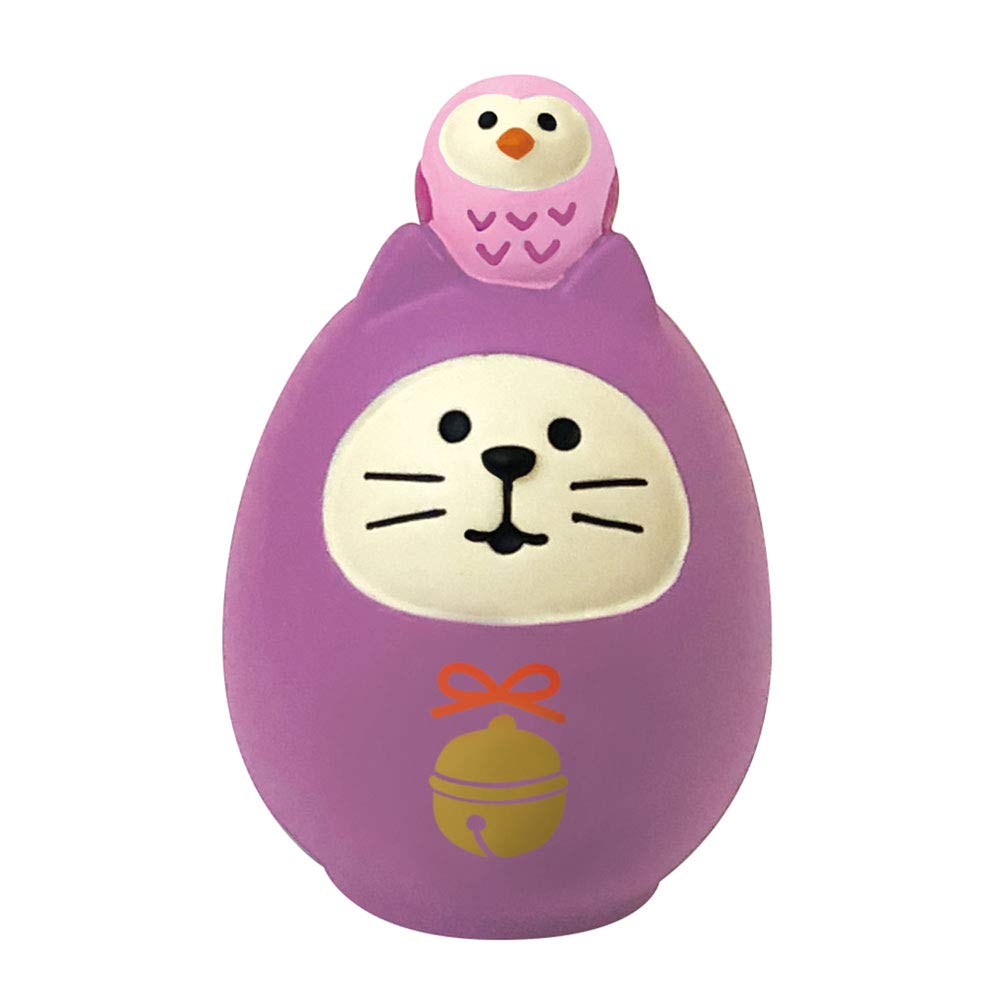 Decole Concombre ZCB-43947 Good Luck Color Cat Daruma, Purple, Diameter 1.2 x Height 1.8 inches (3 x 4.7 cm)