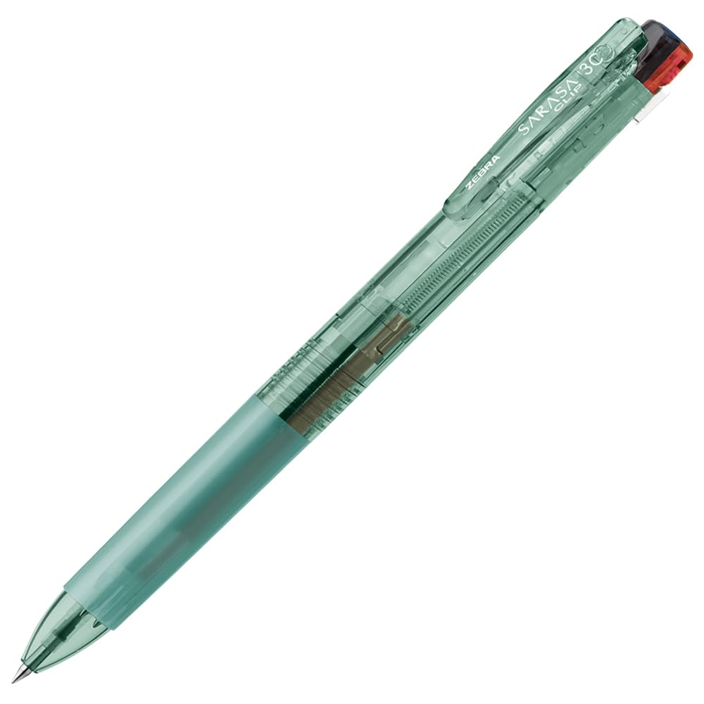 Zebra Sarasa Clip 3C Multicolor Gel Ink Pen, 0.5mm Fine, Limited Edition Watercolor, Green Barrel (J3J5-WC-WG)