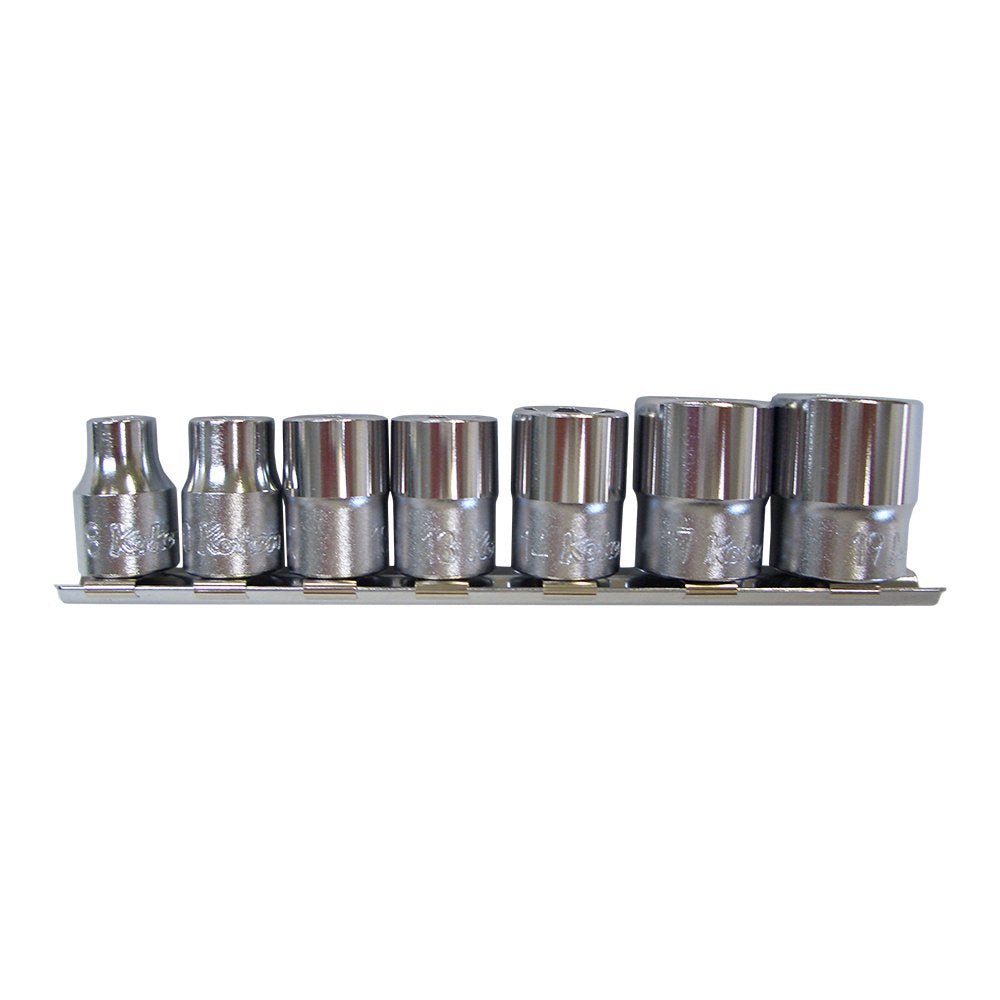 Koken RS3410M/7N 3/8" (9.5mm) SQ. Surface Socket Rail Set, 7 Piece Set