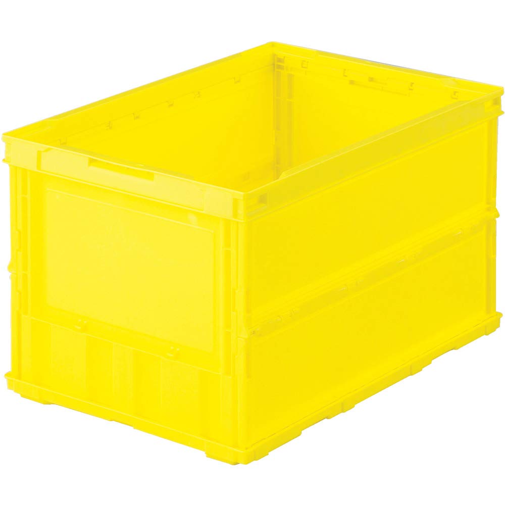 TRUSCO TR-O50B-Y Thin Folding Container, 12.0 gal (50 L), Yellow, Storage Case