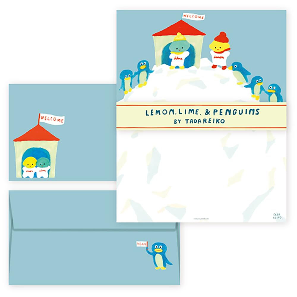Expressionsha 20-437 Letter Set Reiko Tada Lemon, Lime & Penguins