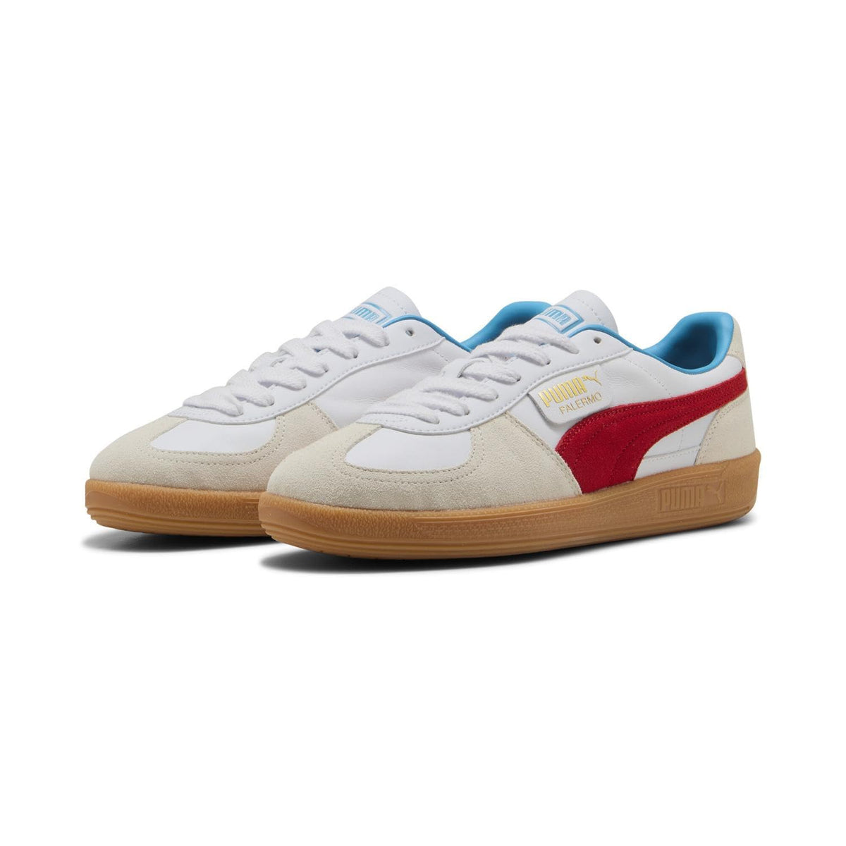 Puma 396464 Unisex Adult Palermo LTH Sneakers, 25 Fall Winter Color Puma White/Four Time Red (21), 7 US