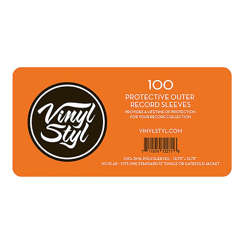 Vinyl Styl? VS-P-006 12 Inch Outer Record Sleeves - Open Top - 100 Count - (Clear)