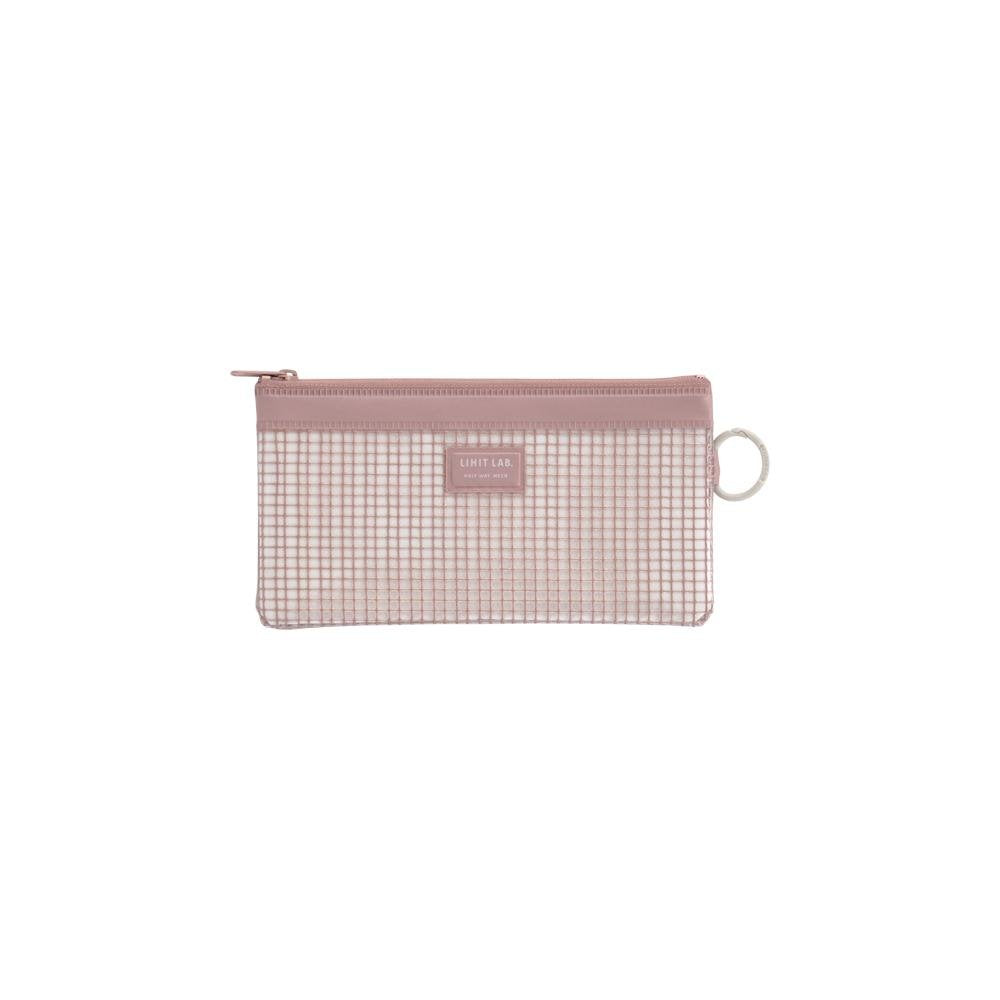 LIHITLAB Mesh Pouch, 7.9 x 4.4 inches, Rose-Pink (F236-Rose-Pink)