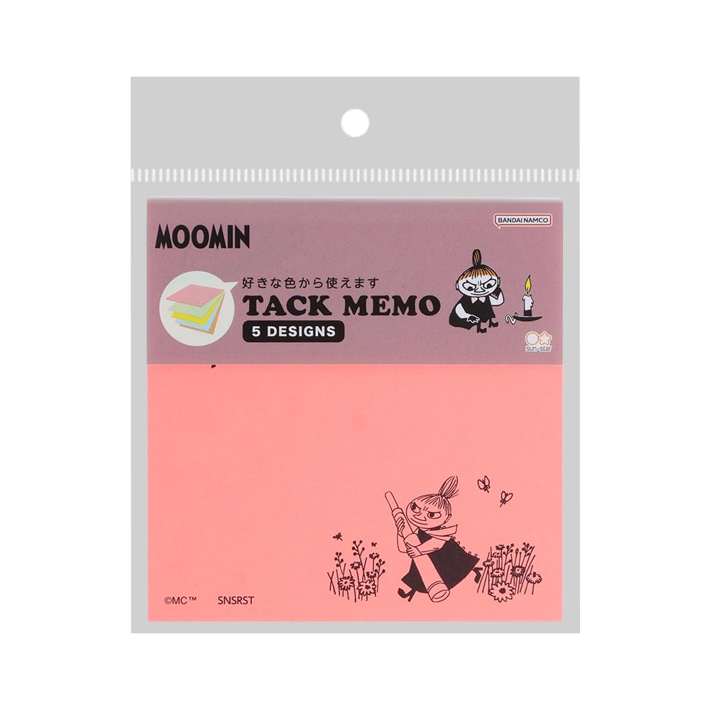 Sun-Star Stationery S2854163 Moomin Goods, Sticky Notes, Can Be Used from Your Favorite Patterns, 5 Colors, Little Me