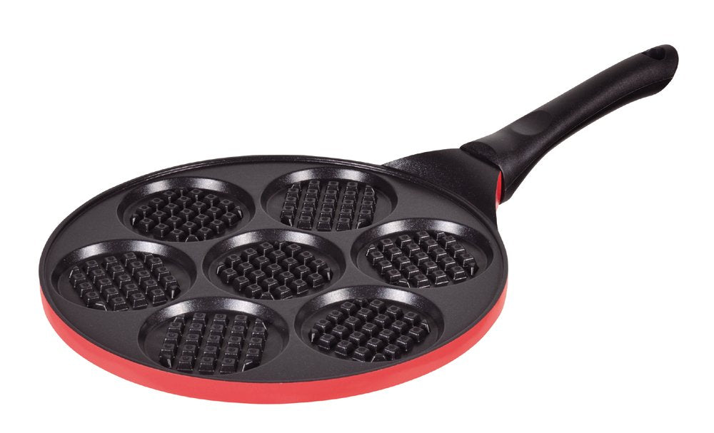 Pearl Metal D-6094 Smile Sweets, Fluorine Treatment, Waffle Pan, 7 Pieces, For Gas Stoves Only